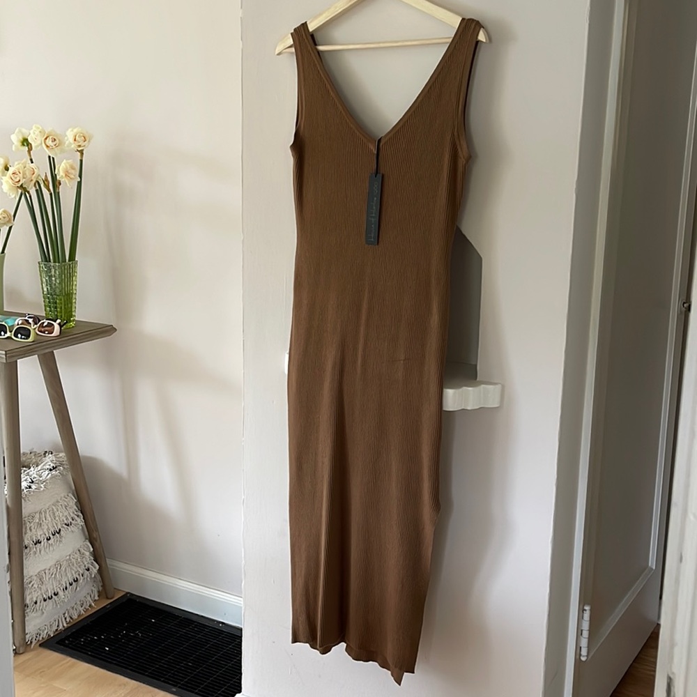 House of Harlow Cocoa Ribbed Dress